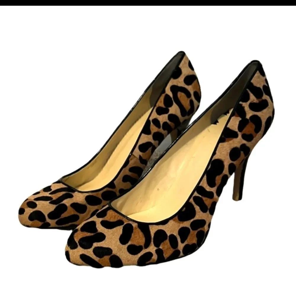 MaxโStudioโLeopardโCalfย HairโPumpsโHeelsโStiletto